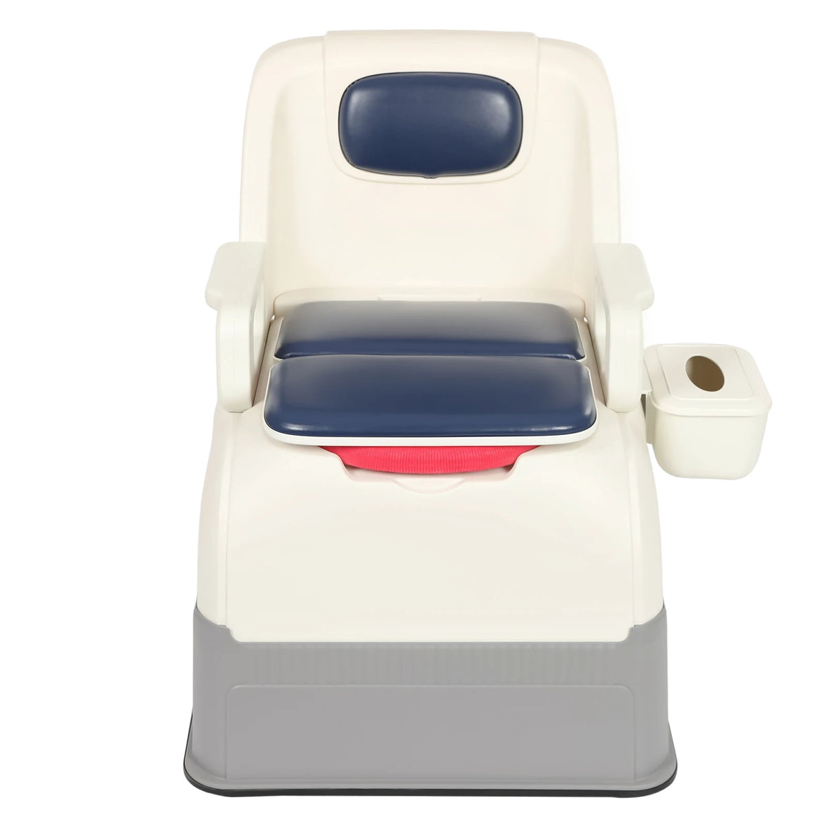 Portable Commode Chair With Armrests And Dual Lids Bedside Toilet