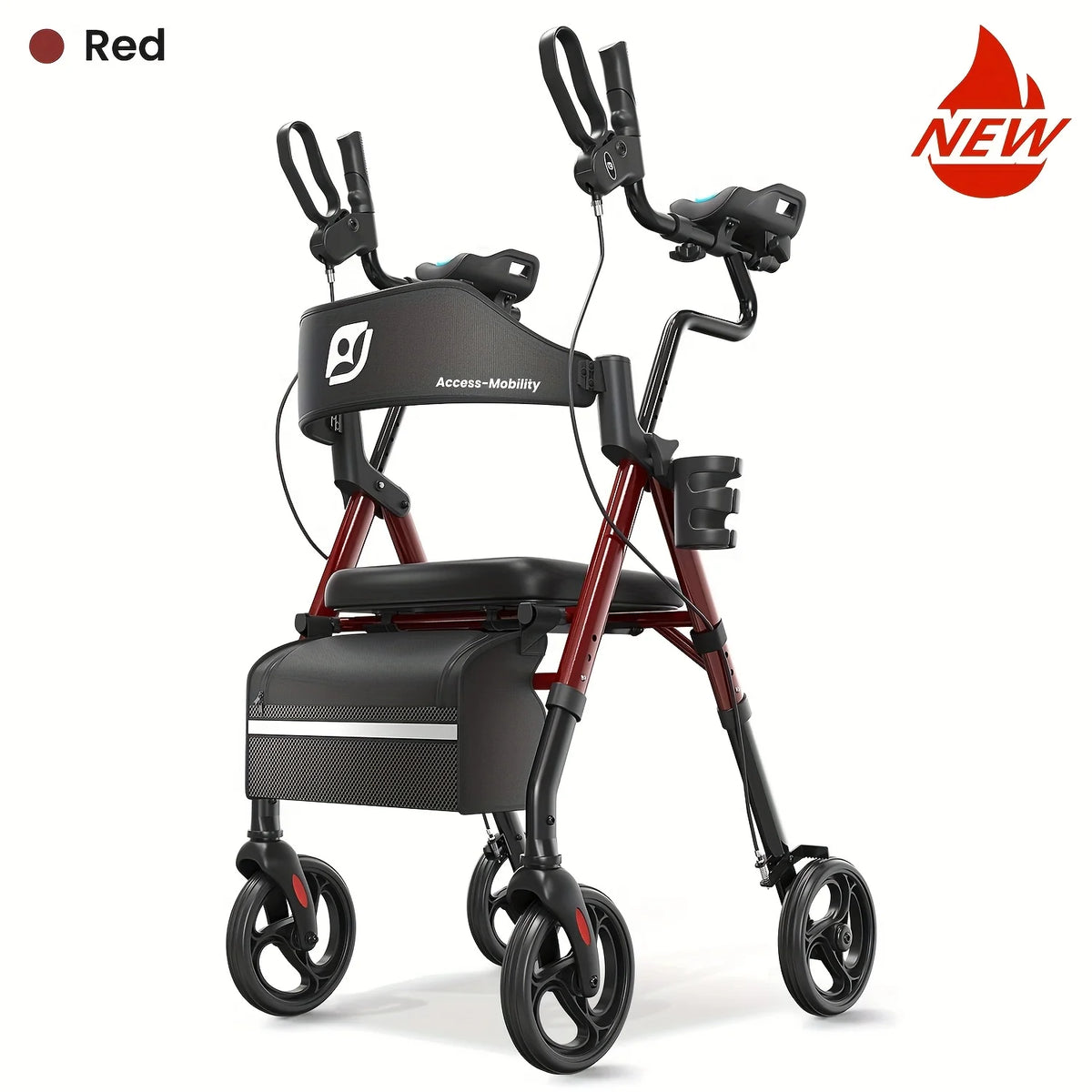 Maidesite Upright Walker With Padded Seat And Backrest Seniors